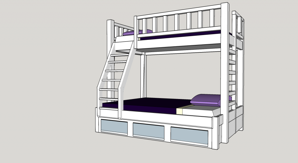 Twin-Over Queen Bunk Beds